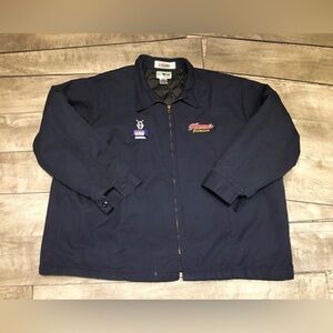 Hamm’s Premium Beer Work Workwear Uniform Navy Blue Jacket Coat Size 4XLarge